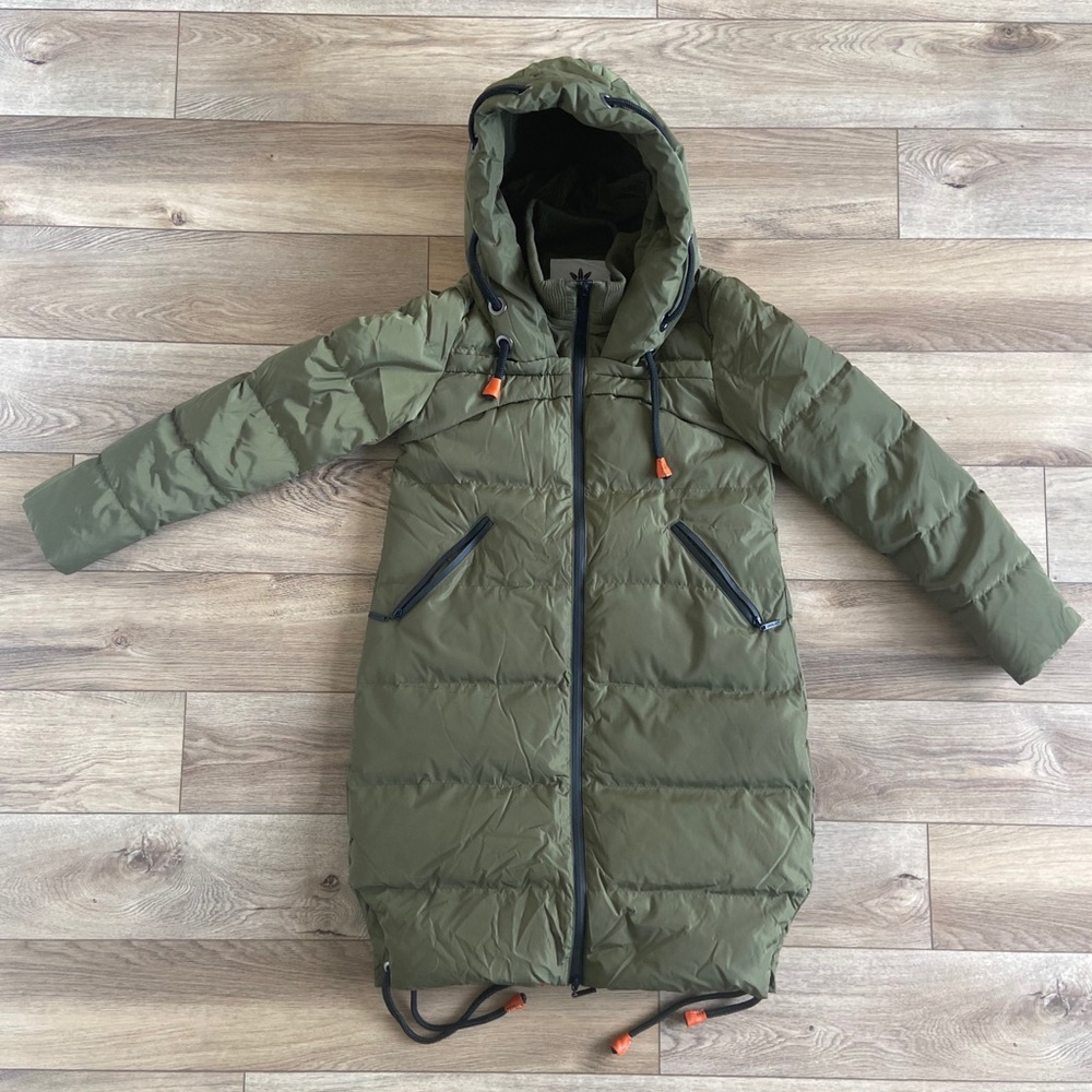 Orolay contrast draw string down coat
